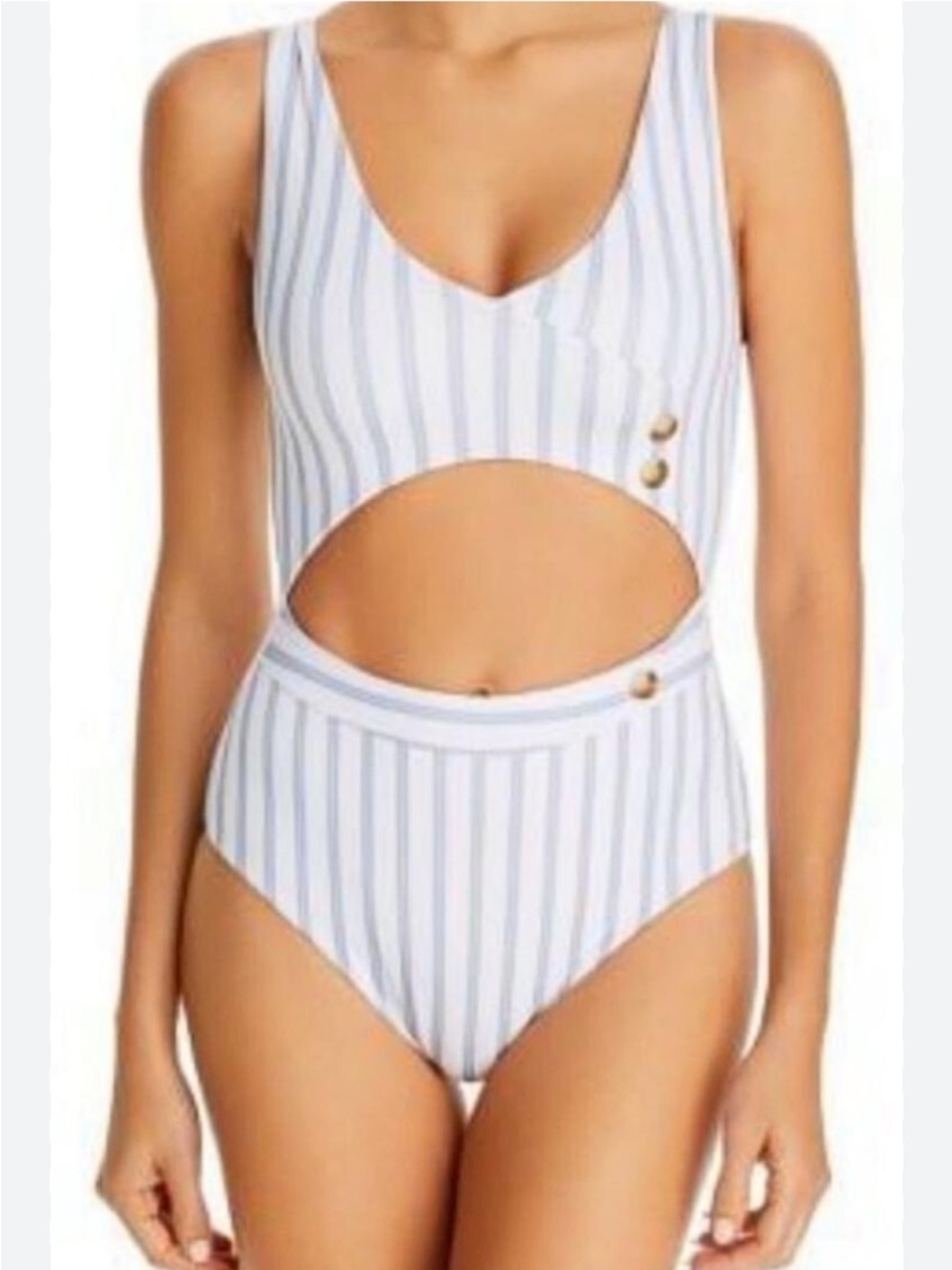 Revel Rey Carmen One Piece in Nautical Hampton Stripe NWT $275